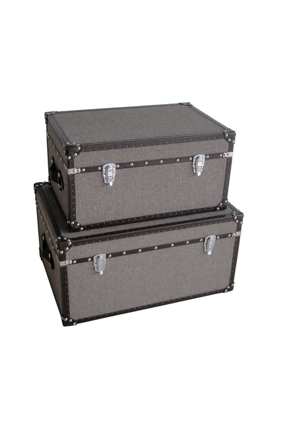 Home Decorative Mandalay Rectangle Tweed Storage Trunks