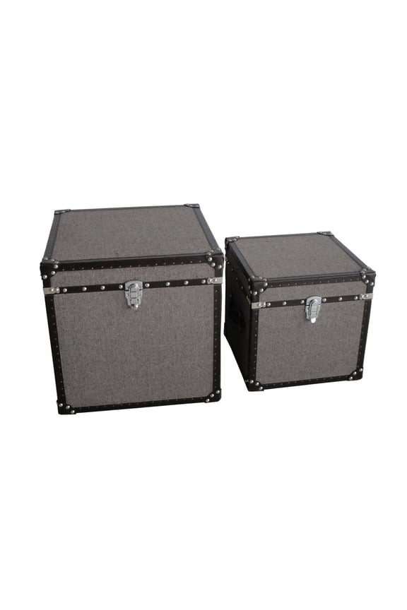 Home Decorative Mandalay Square Tweed Storage Trunks