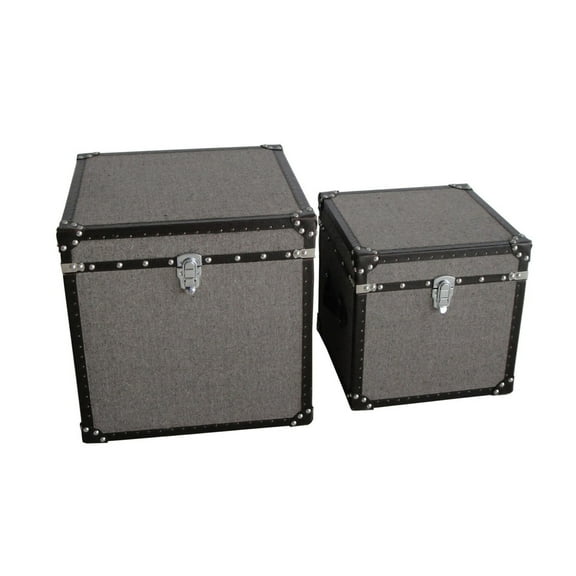 Home Decorative Mandalay Square Tweed Storage Trunks