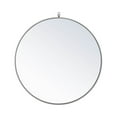 thumbnail image 1 of Home Decorative Metal Frame Round Mirror With Decorative Hook 32" Grey, 1 of 6