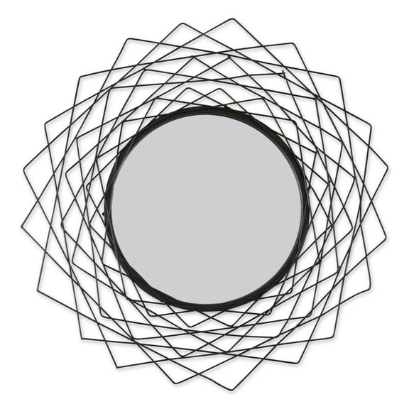 Home Decorative Metal Geometric Wall Mirror - Black