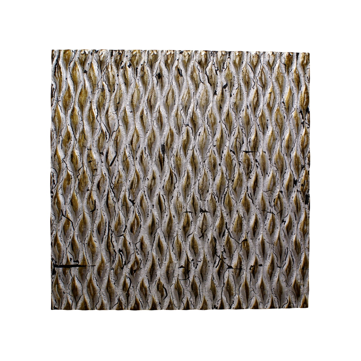 Home Decorative Metallic Ridge Silver Wall Art 36