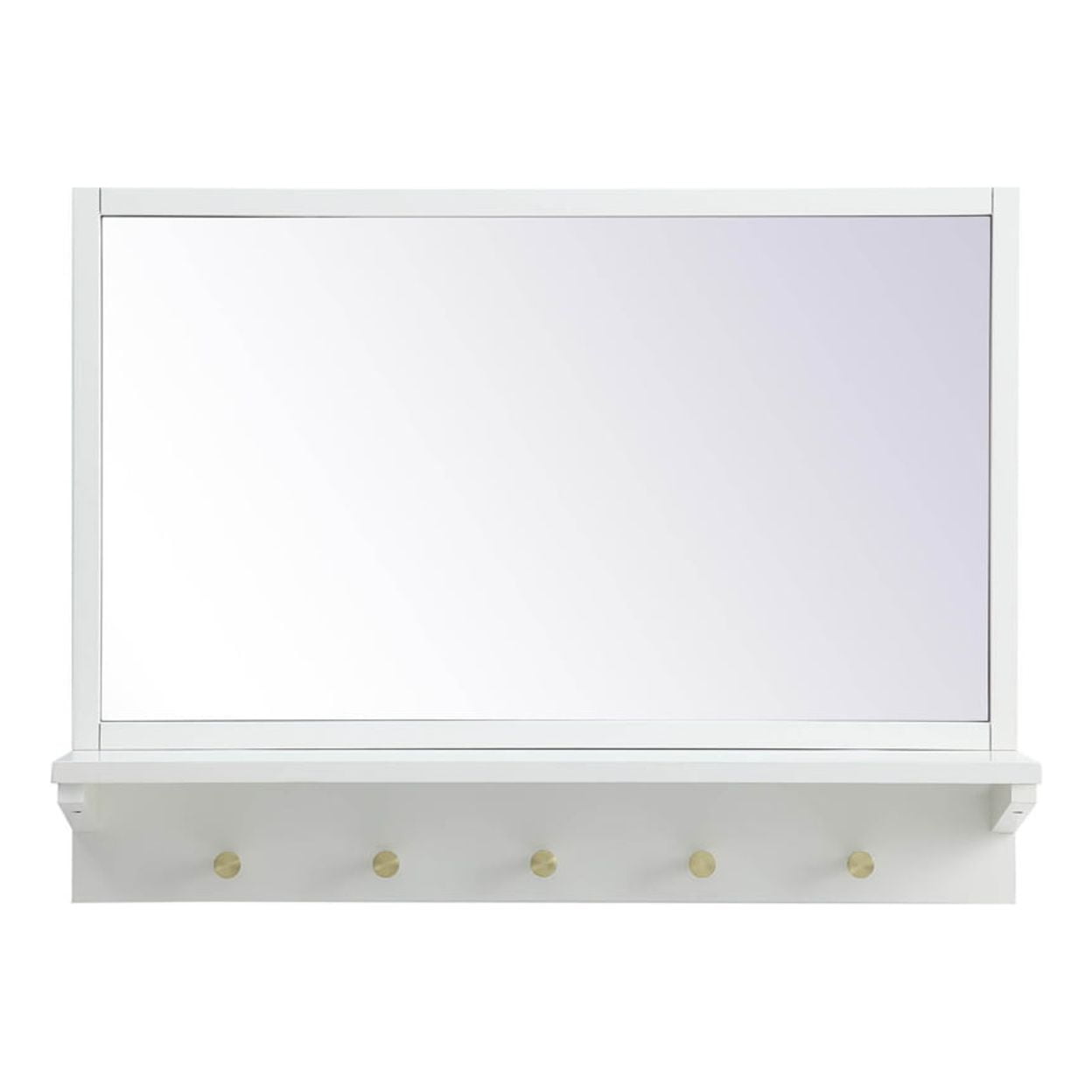 Home Decorative Modern Entryway Mirror With Shelf 28" X 21" In White
