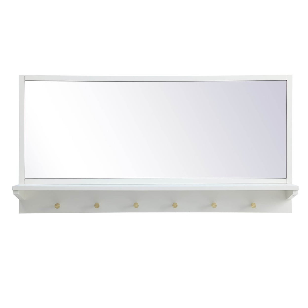 Home Decorative Modern Entryway Mirror With Shelf 42" X 21" In White