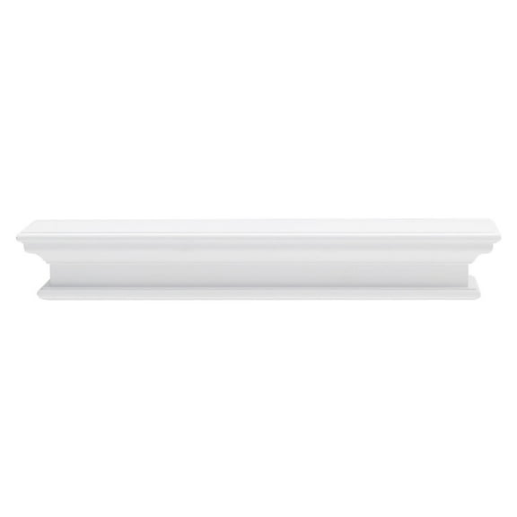 Home Decorative Modern Floating Wall Shelf, Long - White