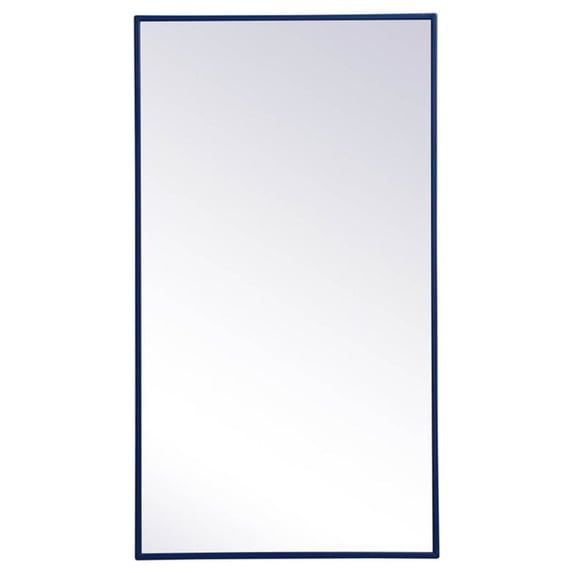 Home Decorative Modern Metal Frame Rectangle Mirror 20" X 36" - Blue