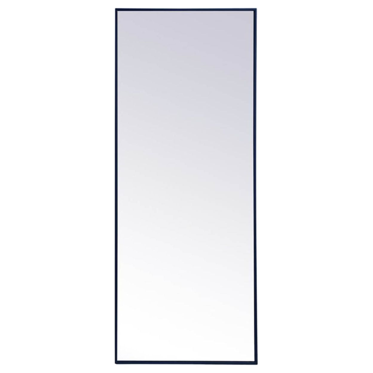 Home Decorative Modern Metal Frame Rectangle Mirror 24" X 60" Blue