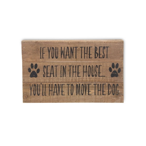 Home Decorative Move The Dog Wall Sign - Brown
