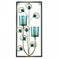thumbnail image 1 of Home Decorative Peacock Rectangular Wall Sconce - Two Candles, 1 of 3