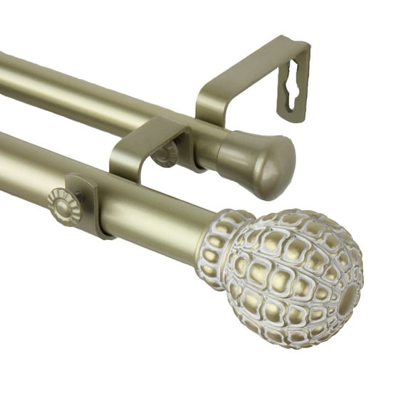 Home Decorative Pod Double Curtain Rod 28-48 inch - Light Gold