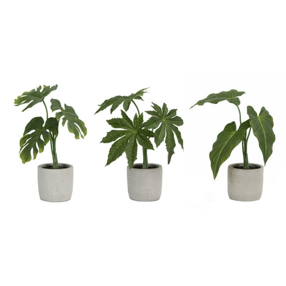 Home Decorative Potted Foliage (Set Of 6) 10"H, 10.5"H, 11.5"H Polyester, Plastic