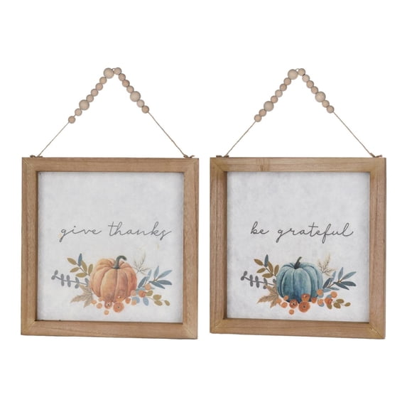 Home Decorative Pumpkin Frame (Set Of 2) 11.75"Sq Mdf, Paper