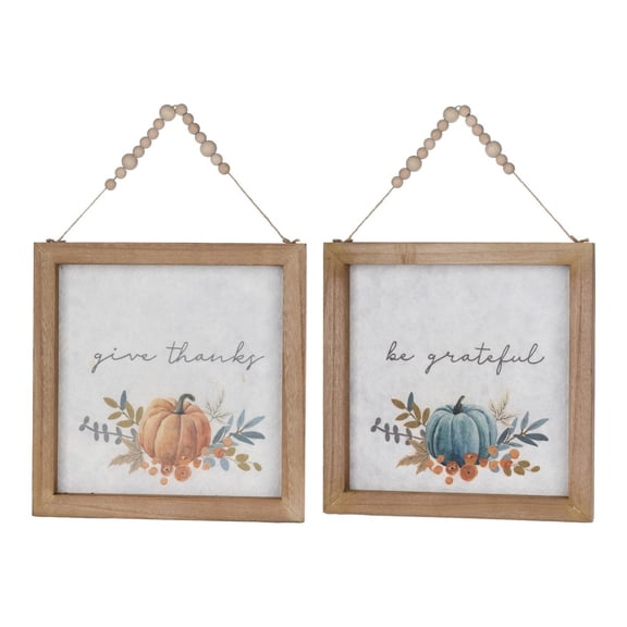 Home Decorative Pumpkin Frame (Set Of 2) 11.75"Sq Mdf, Paper