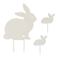 thumbnail image 1 of Home Decorative Rabbit Family White Metal Garden Stake Set, 1 of 5