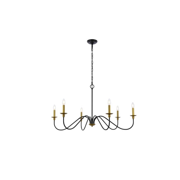 Home Decorative Rohan 42" Chandelier In Matte Black And Brass