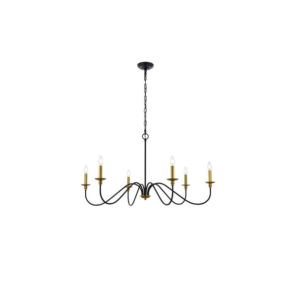 Home Decorative Rohan 42" Chandelier In Matte Black And Brass