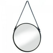 Home Decorative Round Hanging Wall Mirror With Faux Leather Strap