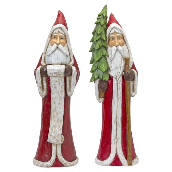 Home Decorative Santa (Set of 2) 37.5"H Resin
