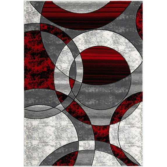 Home Decorative Serenity Geometric Area Rug - Red, 8 Ft. x 10 Ft.