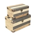 thumbnail image 1 of Home Decorative Set Of 2 Wood Panel Styled Storage Boxes, 1 of 5