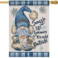 thumbnail image 1 of Home Decorative Snuggle Up Gnomies It''s Cold Outside Winter House Flag, Blue Gnome Garden Yard Outside Decorations, Snowflakes Farmhouse Outdoor Large Decor Double Sided 28x40, 1 of 6