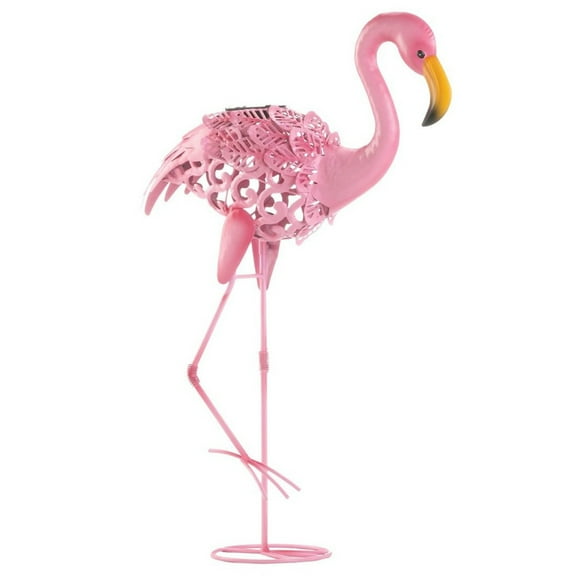 Home Decorative Solar Lighted Flamingo Yard Art - Leaning