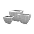 thumbnail image 1 of Home Decorative Square Flower Pot Ribbed Finish Set Of 3, 1 of 2