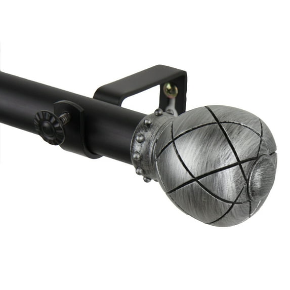 Home Decorative Supreme Curtain Rod 66-120 inch - Black