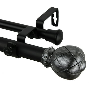 Home Decorative Supreme Double Curtain Rod 28-48 inch - Black
