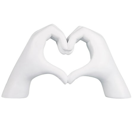 Home Decorative, Surprise White Heart Hands Sculpture Decor For Bedroom Living Room Bookshelf Table Modern Love Heart Hands Statues, Boho Home Decor Accessories,Desktop Ornament, White