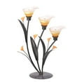 thumbnail image 1 of Home Decorative Three-Blossom Amber Lily Candle Holder, 1 of 3