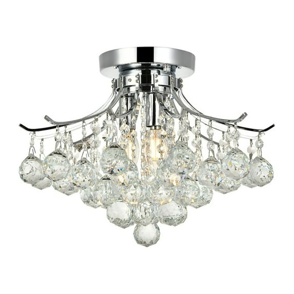 Home Decorative Toureg 3 Light Chrome Flush Mount Clear Royal Cut Crystal