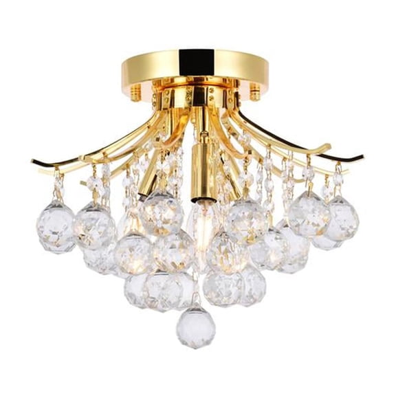 Home Decorative Toureg 3 Light Gold Flush Mount Clear Royal Cut Crystal