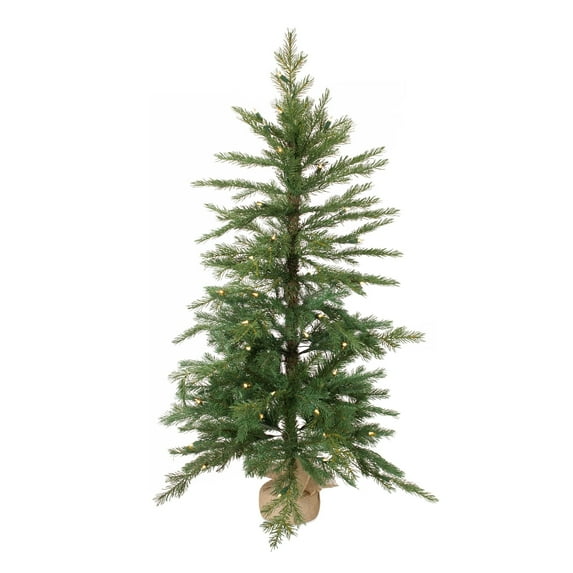 Melrose 4’ Pre-Lit Pine Artificial Christmas Tree in Burlap Base