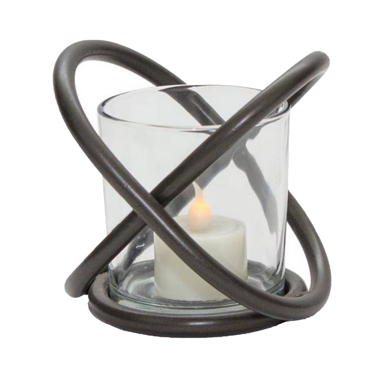 Bronze and Glass Modern Votive Candle Holder Set