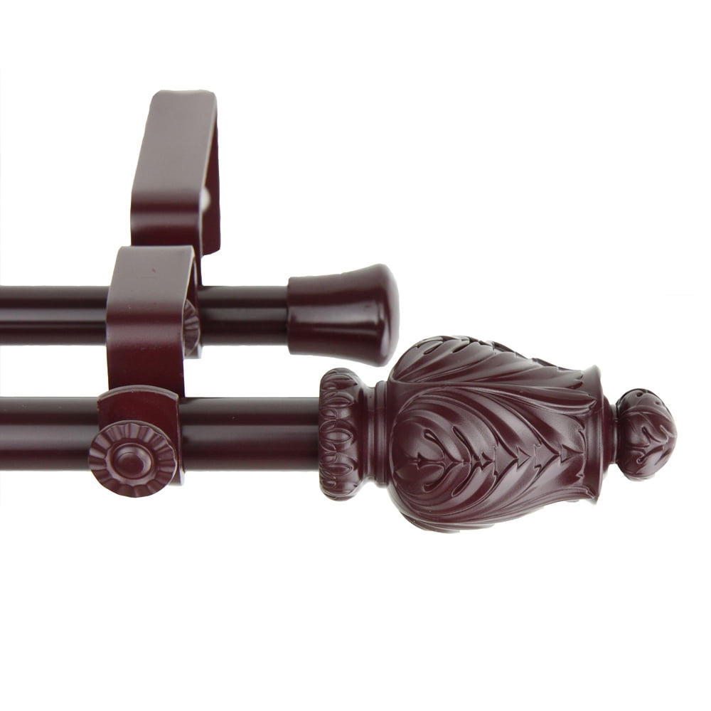 Home Decorative Window Accessories Mahogany Tulip Double Curtain Rod 84120 inch
