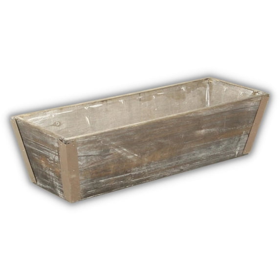 Home Decorative Wooden 14 Inch Ledge Planter - Brown