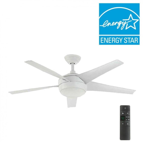 Home Decorators 26662 Windward IV 52 in. Integrated LED Indoor Matte White Ceiling Fan