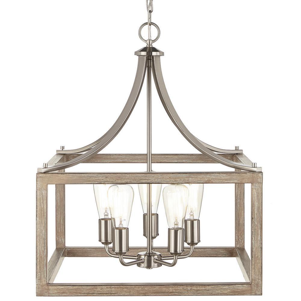 Home Decorators Boswell Quarter 5-Light Brushed Nickel Chandelier-New
