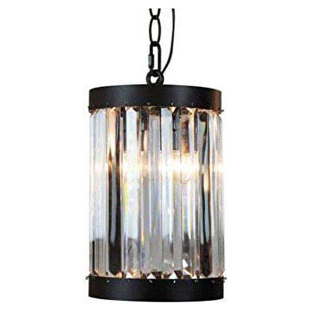 Elegant Bronze & Clear Glass Mini Pendant with Adjustable Chain