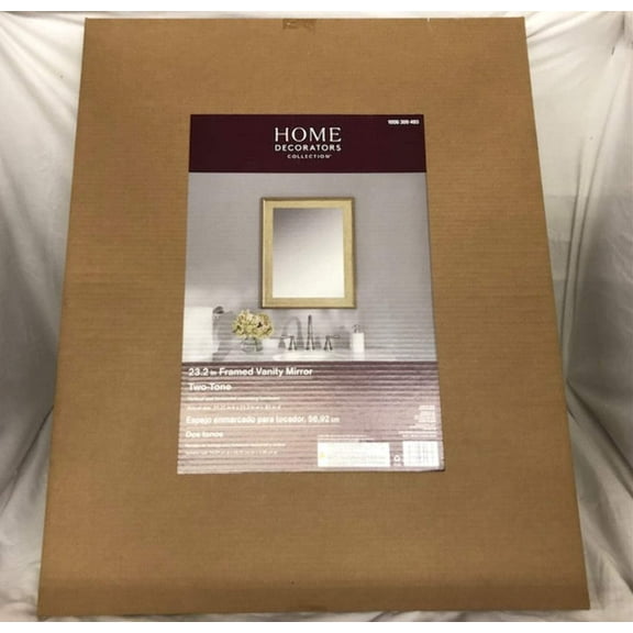 Home Decorators 23.25 in W x 29.25 in H Rectangular Framed Wall Mirror Two-Tone