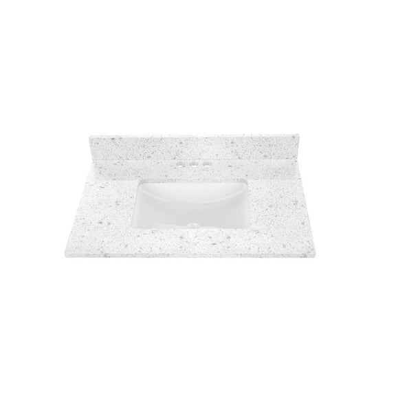 Home Decorators Collection 31 in. W x 22 in D Engineered Stone white Rectangular Single Sink Vanity Top in Winter Light
