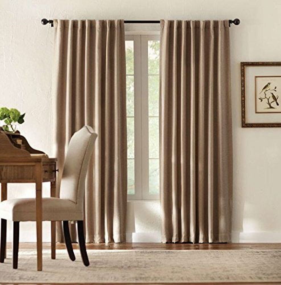 Home Decorators Collection 84 in. L Taupe Polyester Back Tab Curtain -  Walmart.com, image size:988x1000