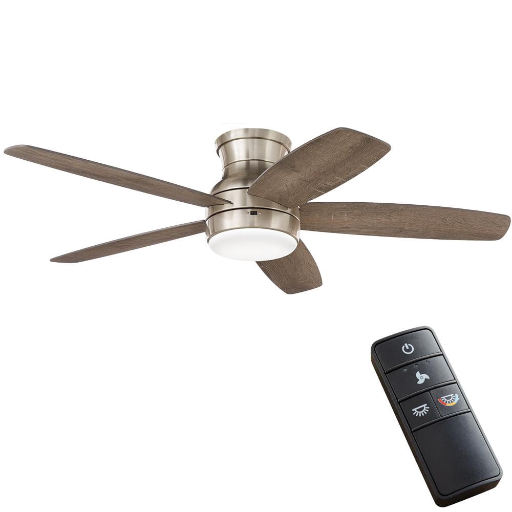 HDC Ashby Park 52 in. Brushed Nickel Flush Mount Indoor Ceiling Fan with  Color Changing LED and Remote Control - Walmart.com, image size:1000x1000