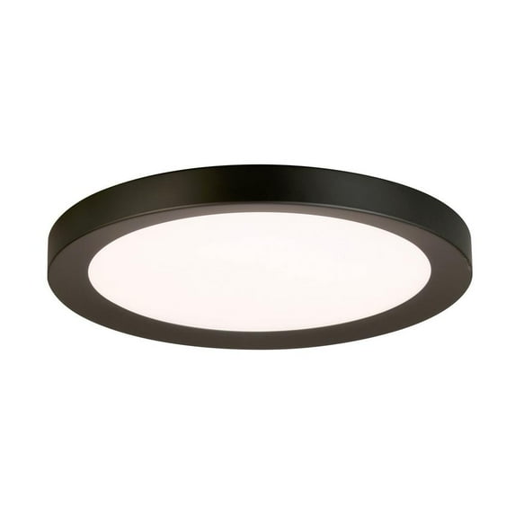 Home Decorators Collection Calloway 19 in. Matte Black Concave Selectable LED Flush Mount