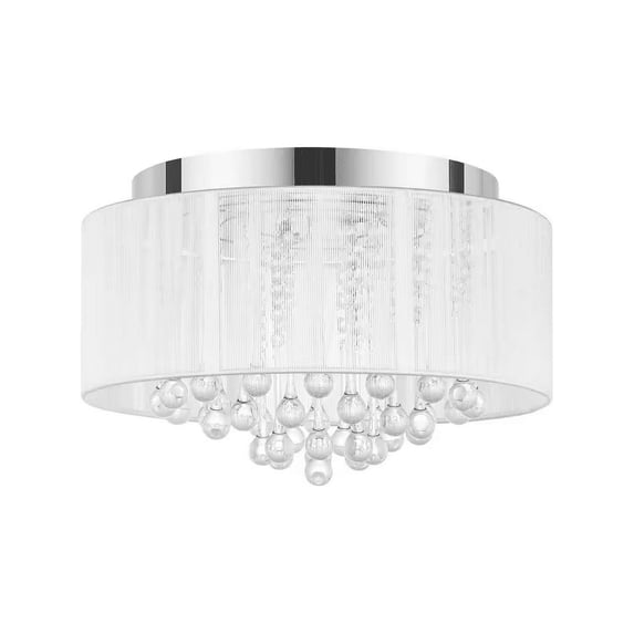 Home Decorators Collection Flenniken 15" Contemporary Chrome Flush Mount Lights
