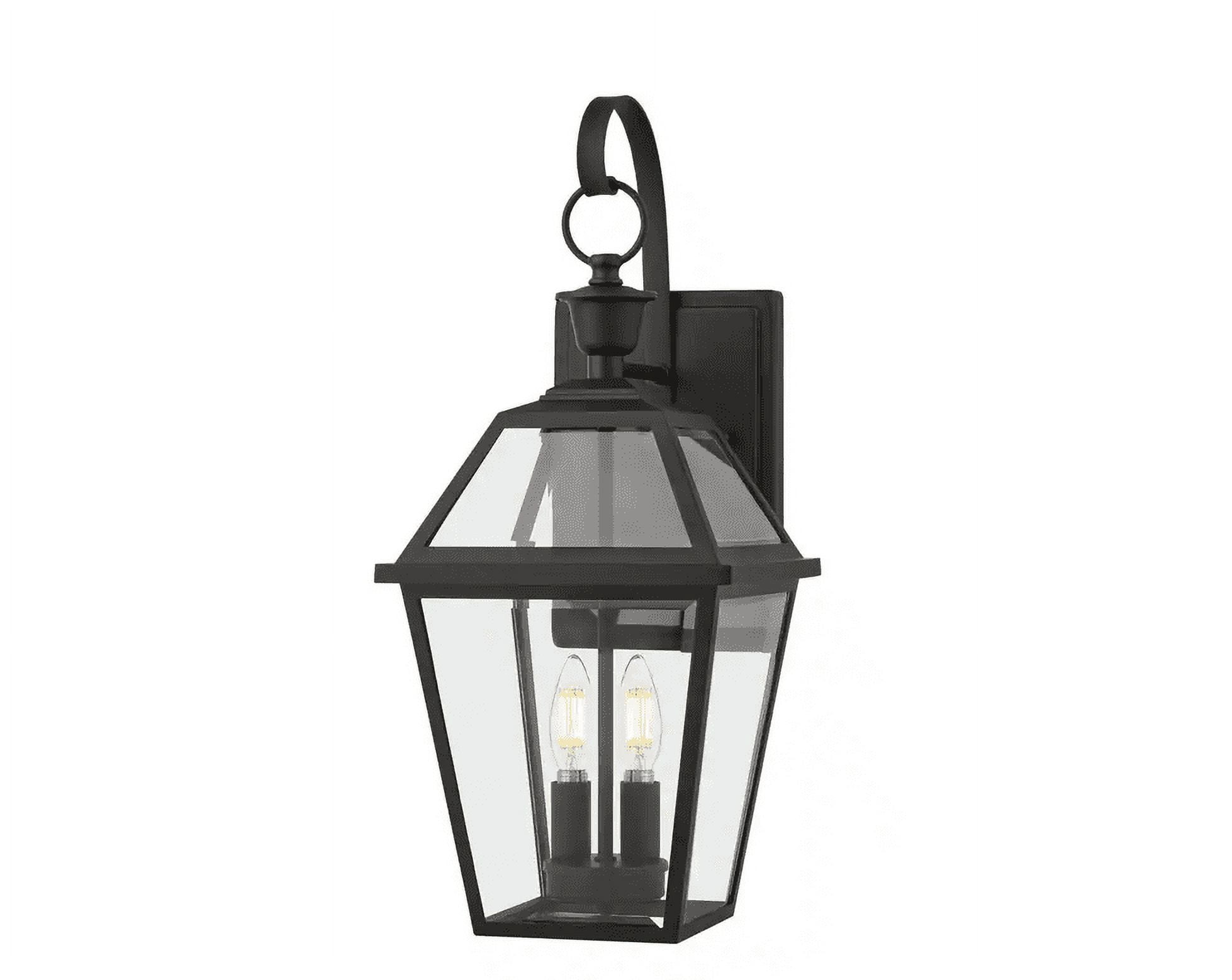 Home Decorators Glenneyre 20.25 in. Matte Black Outdoor Wall Lantern