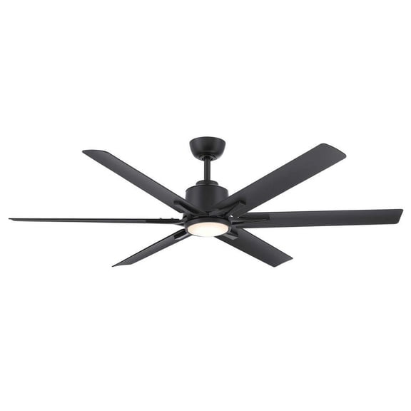 Home Decorators Collection Kensgrove II 60 in. Smart Indoor/Outdoor Matte Black Ceiling Fan with Remote Included Powered by Hubspace