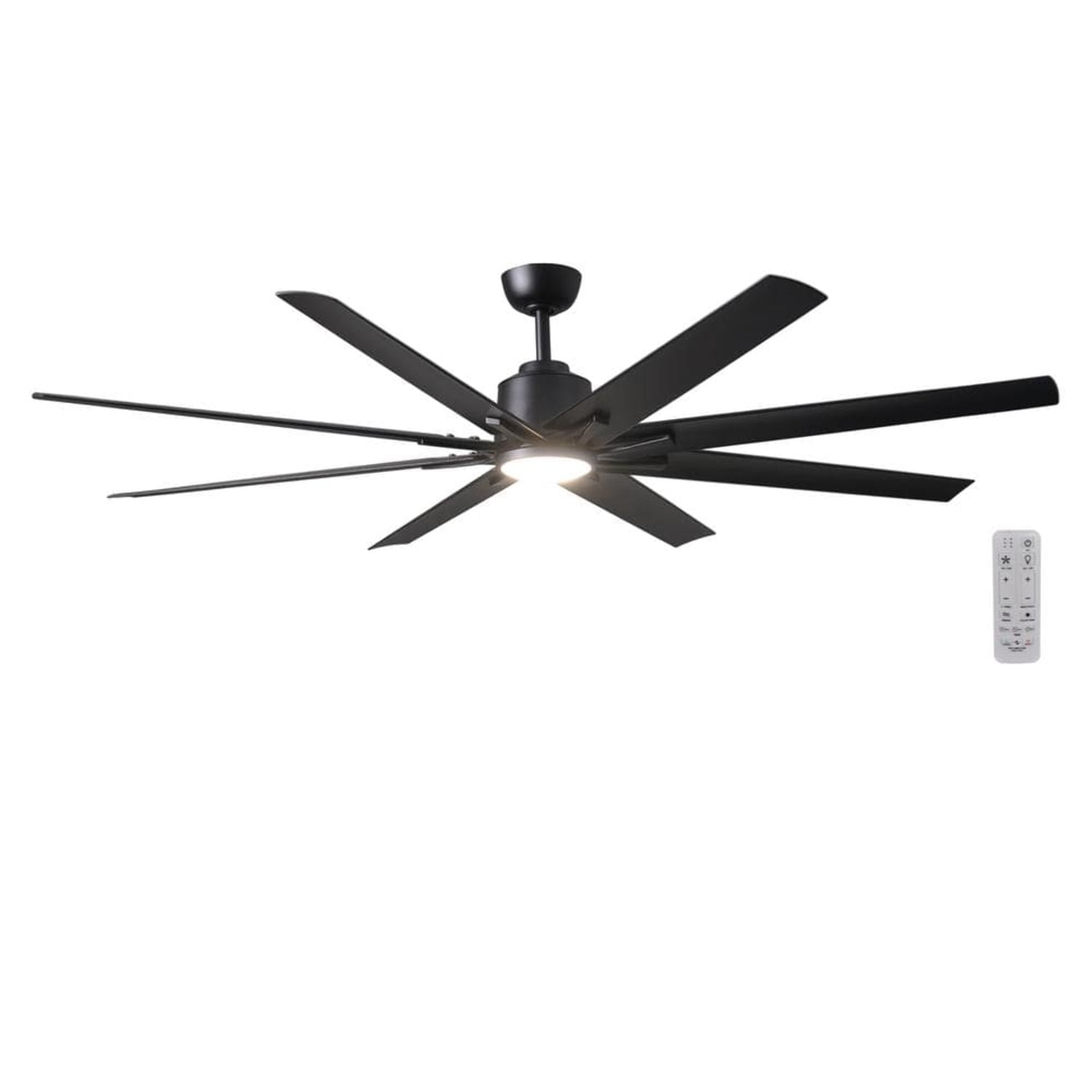 Matte Black 72'' Smart Windmill Ceiling Fan with Remote and LED Light