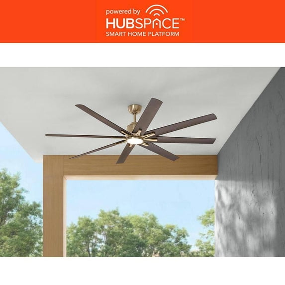 Home Decorators Collection Kensgrove II 72 in. Indoor/Outdoor Integrated LED CCT Matte Black Smart Ceiling Fan with Remote Powered by Hubspace